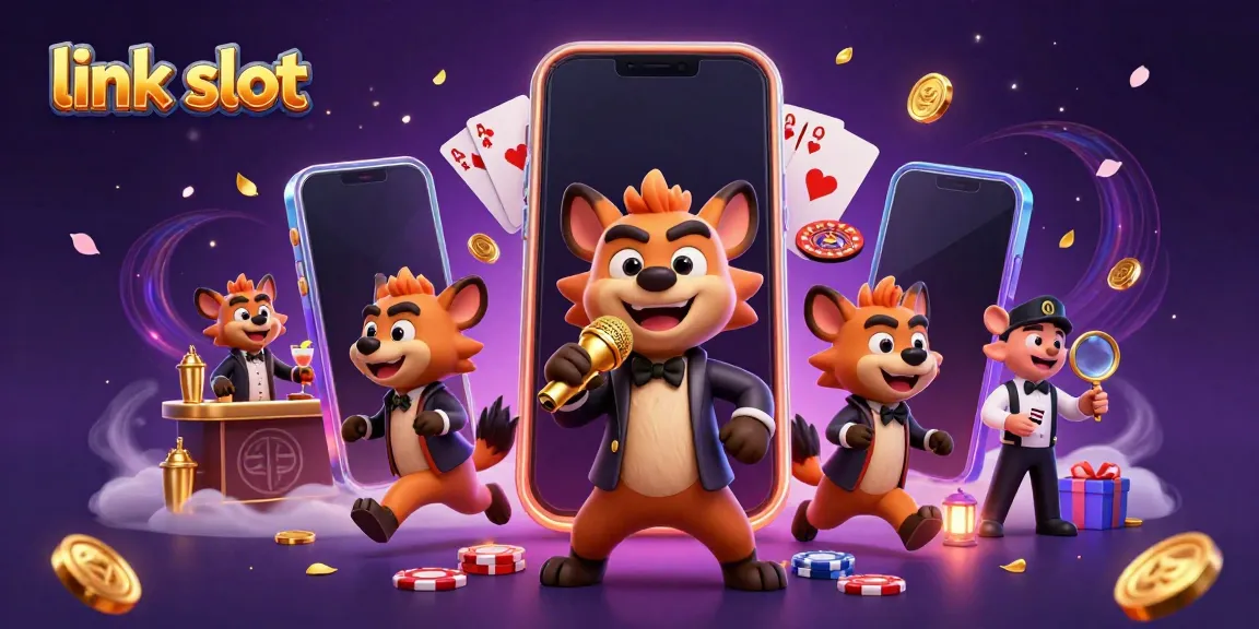 Engaging scene showcasing link slot characters in a vivid casino club atmosphere.
