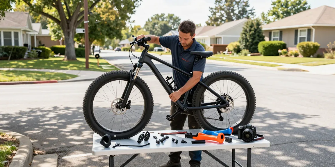Technicus repareert fatbike met fatbike onderdelen op locatie in Zaanstad.
