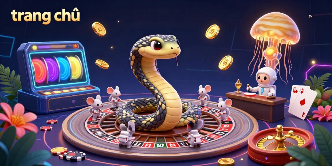 Experience the thrill of 'trang chủ' with astronaut mice betting on Saturn's rings in a vibrant casino scene.