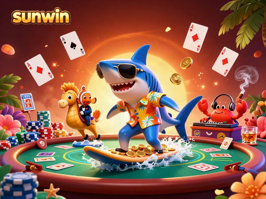 Engage with sunwin while enjoying a lively 3D casino scene filled with gold coins and dynamic game elements.